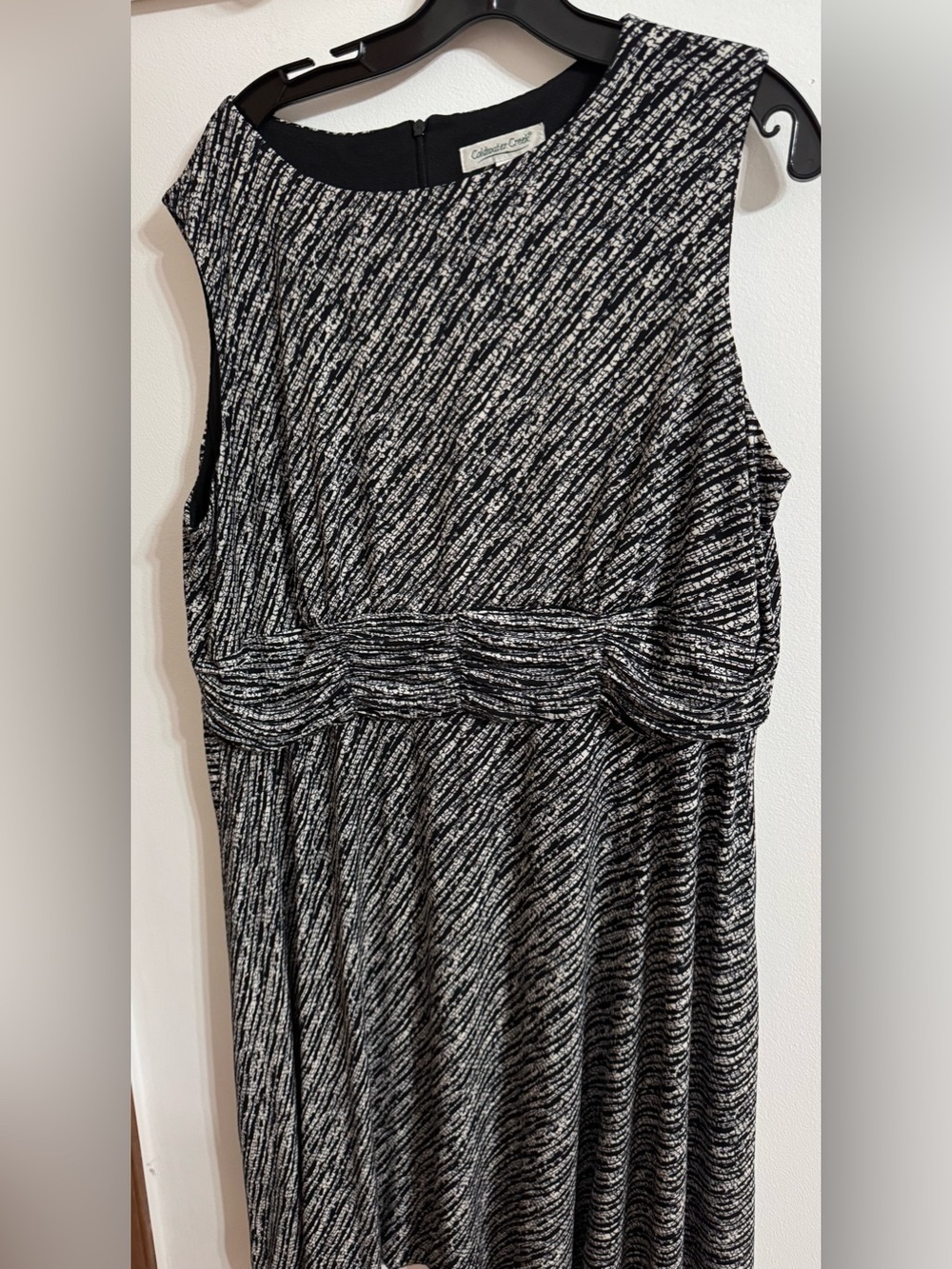 Coldwater Creek Black and White Textured Sleeveless Dress
